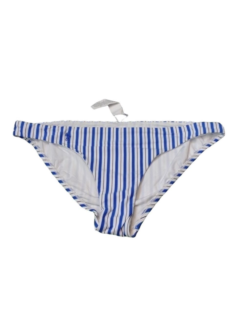 Polo Ralph blue white striped reversible bikini bottom size large